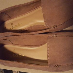 Emmy Camel Suede Pointed Loafers